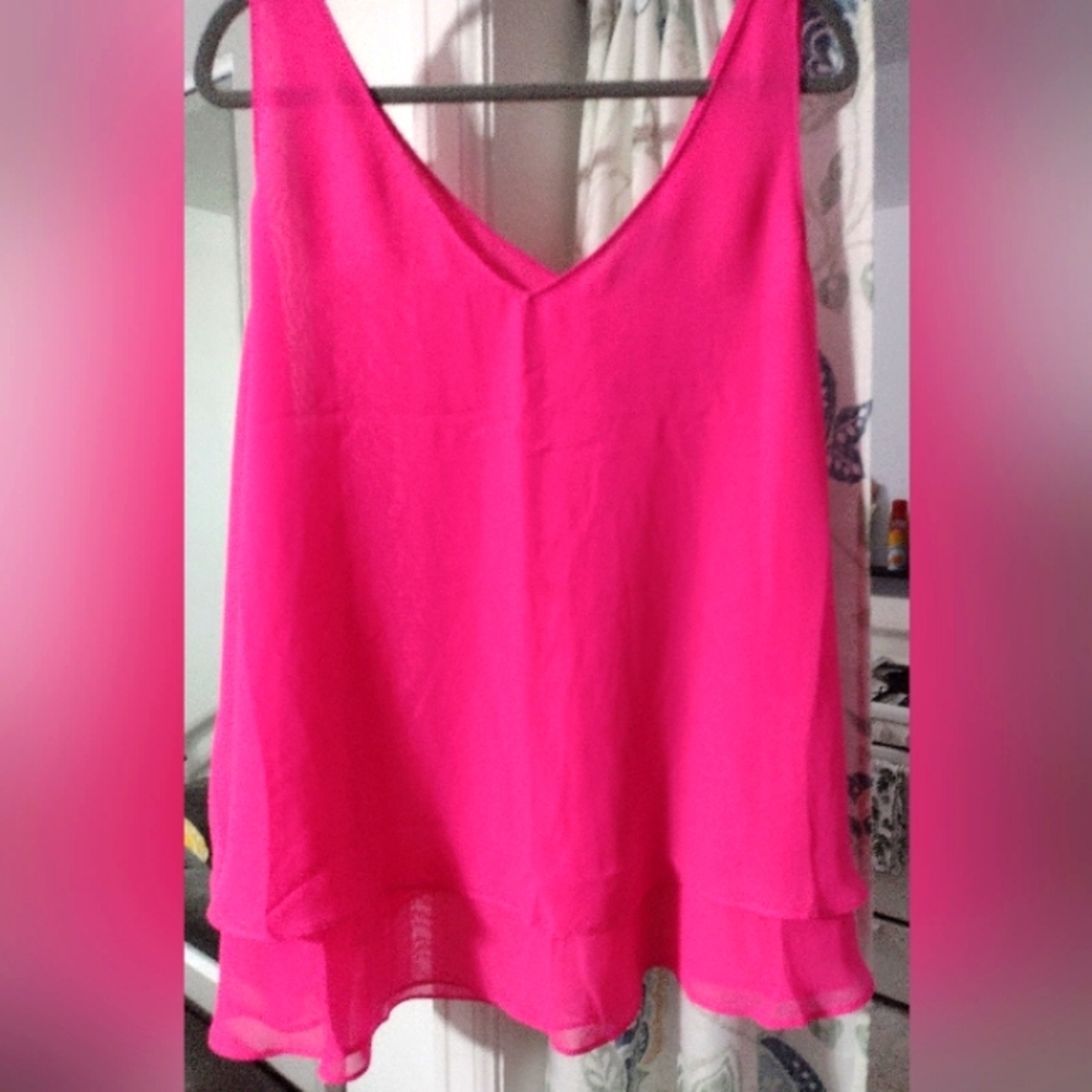 Women's Plus Size Pink Sleeveless Top